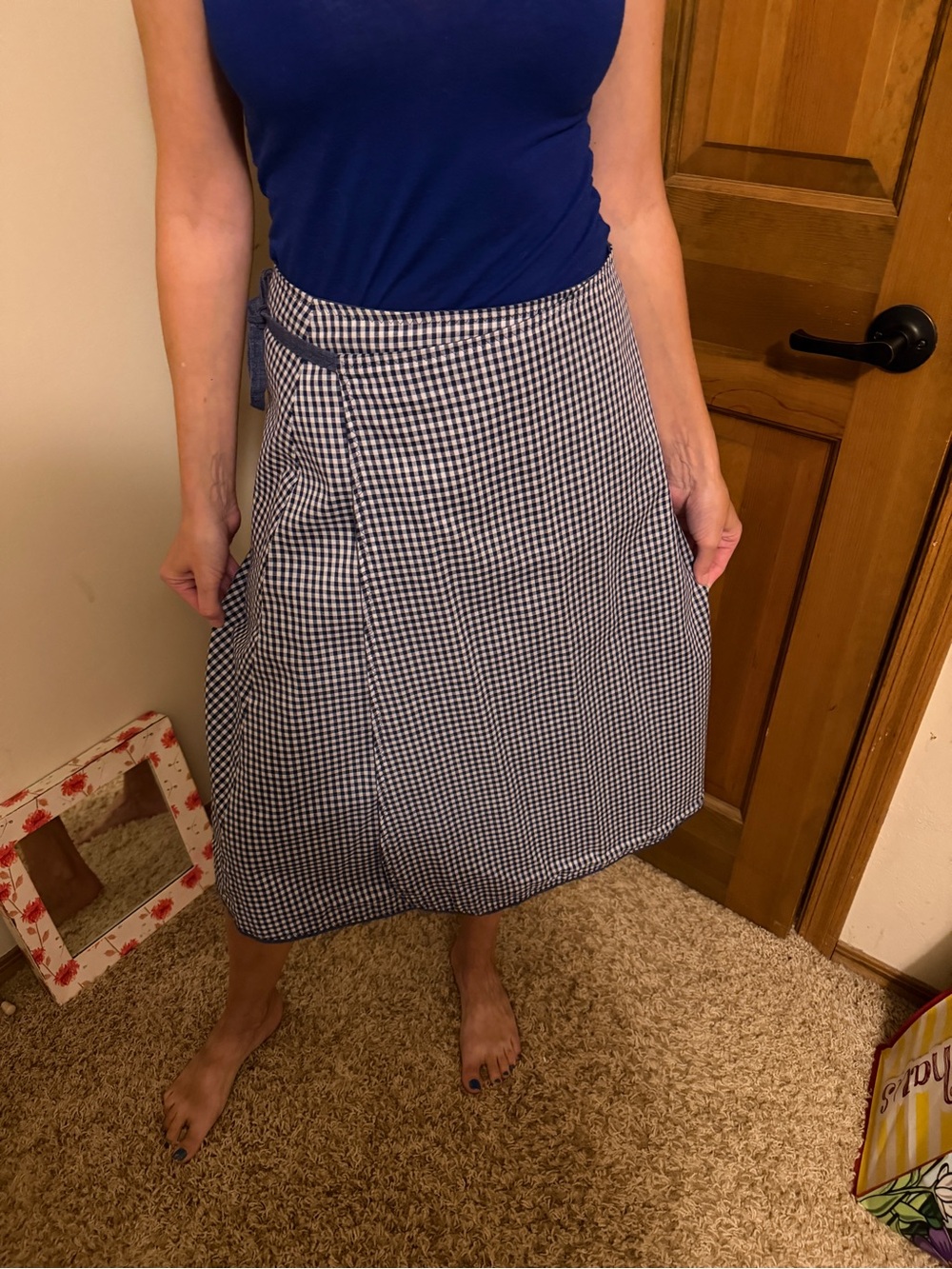 The Pond Vintage 2-in-1 Reversible Owl & Gingham Wrap Skirt Fall Festive - Picture 5 of 8